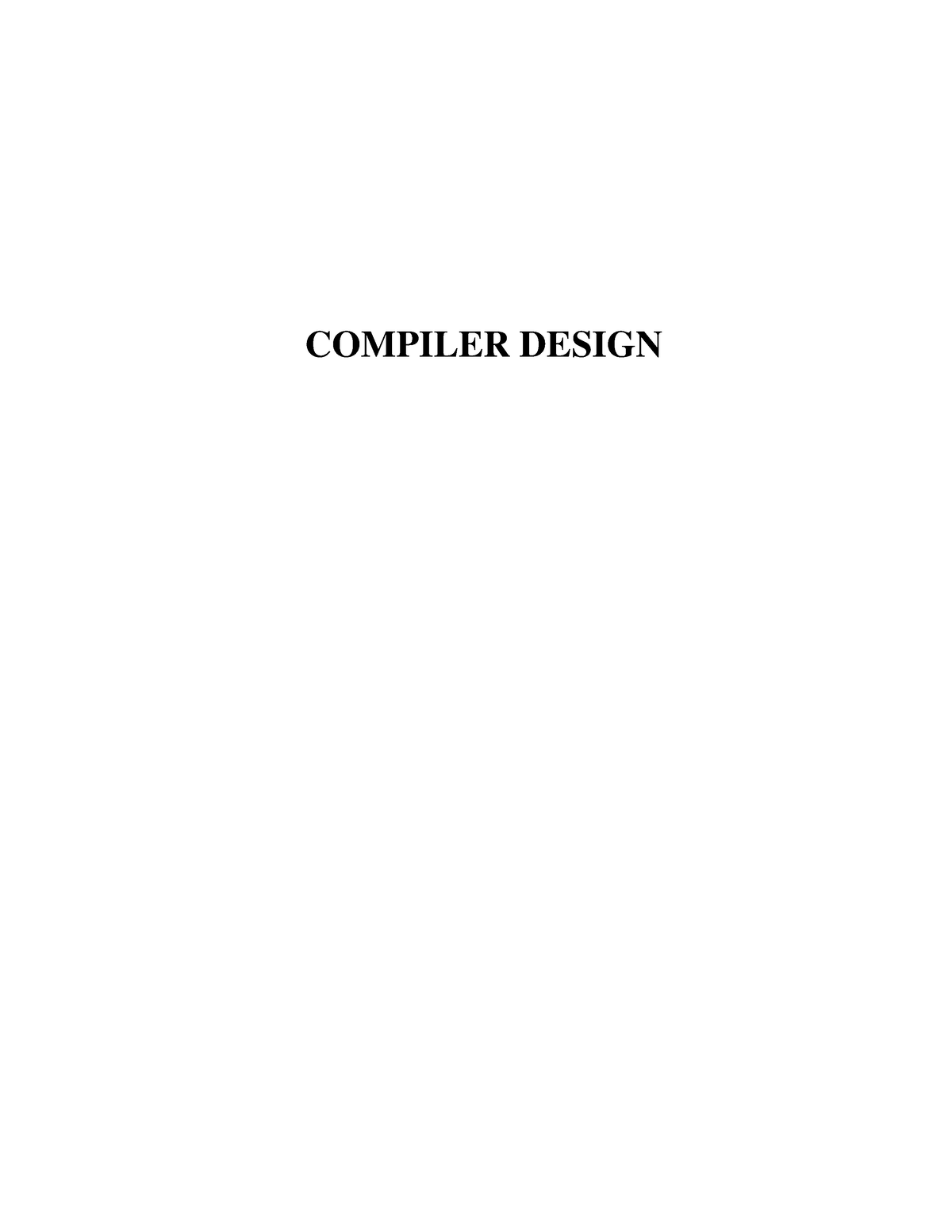 Compiler Design Complete - COMPILER DESIGN LECTURE NOTES ON COMPILER ...