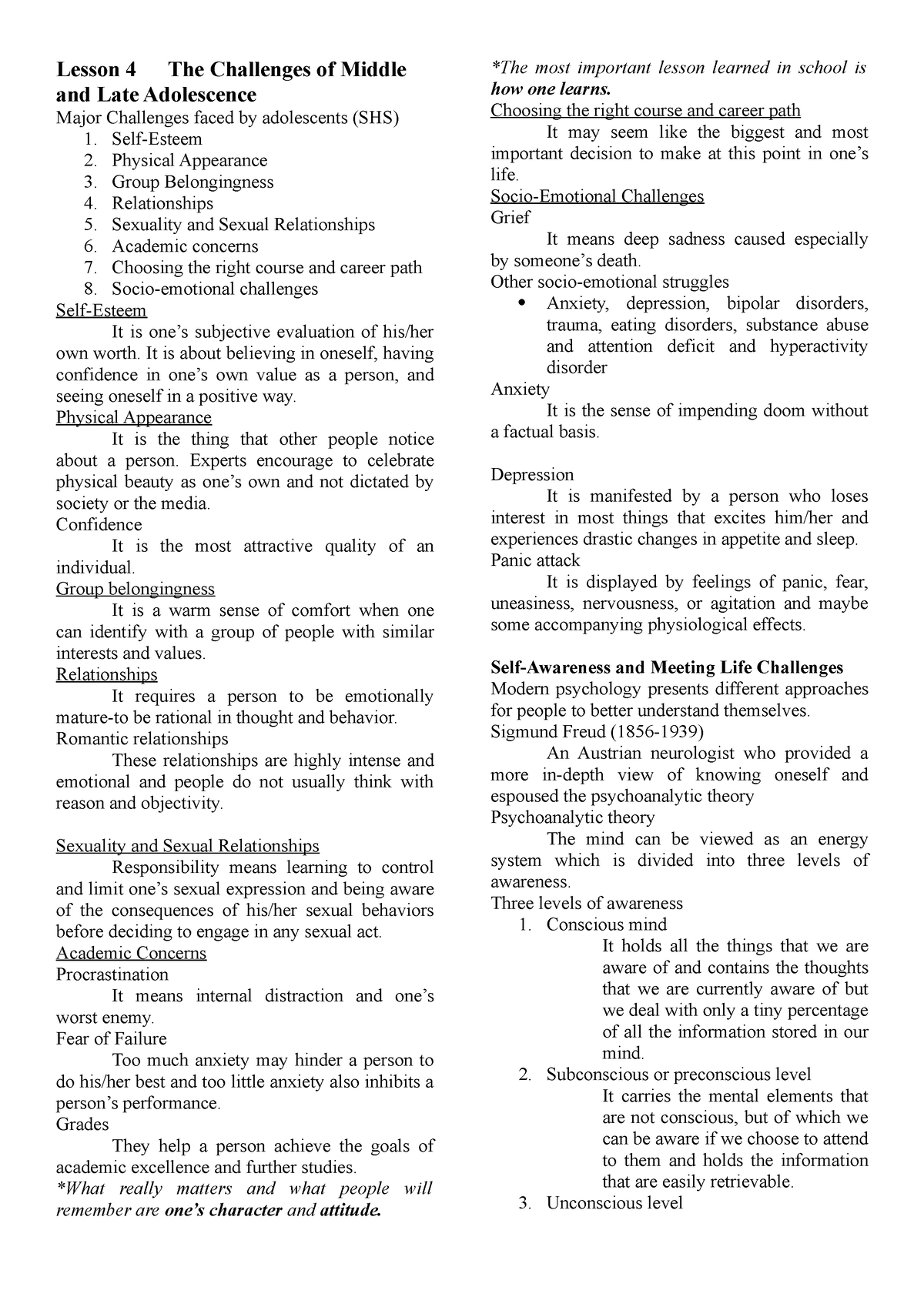 Module 4 - 1adfegsegfed - Lesson 4 The Challenges of Middle and Late ...