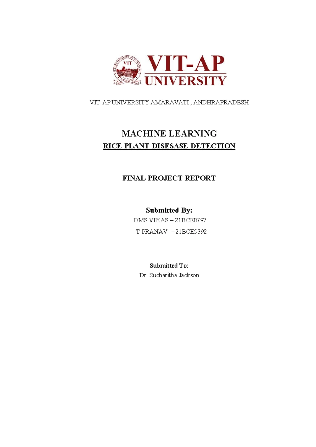 Assignment-3ml - machinel - ASSESSMENT 3 BCSE209P MACHINE LEARNING LAB ...