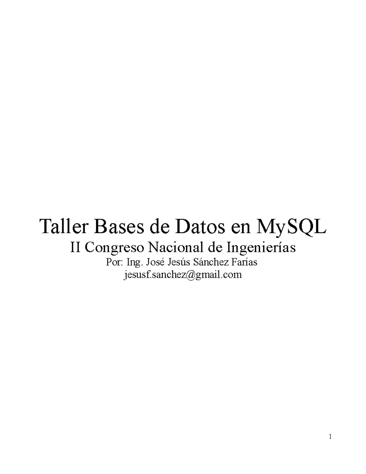 Taller-mysql - Taller Mysql - Taller Bases De Datos En MySQL II ...