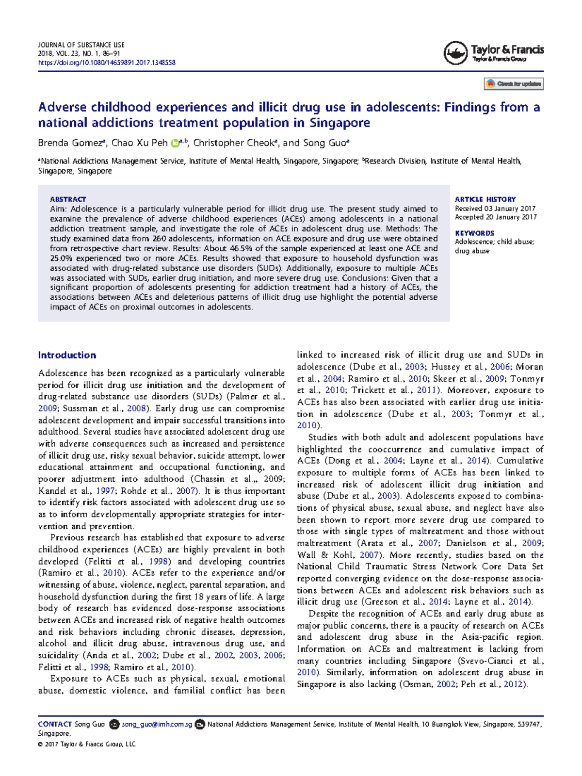 ACEs in Singapore - Research - Adverse childhood experiences and ...