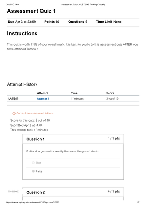 Practice Exercise 3 OLET2148 Thinking Critically - Practice Exercise 3 ...