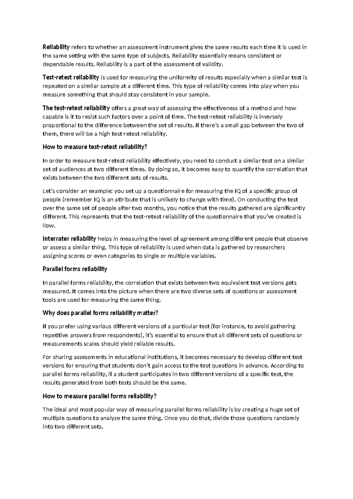 EDUC - Reliability refers to whether an assessment instrument gives the ...