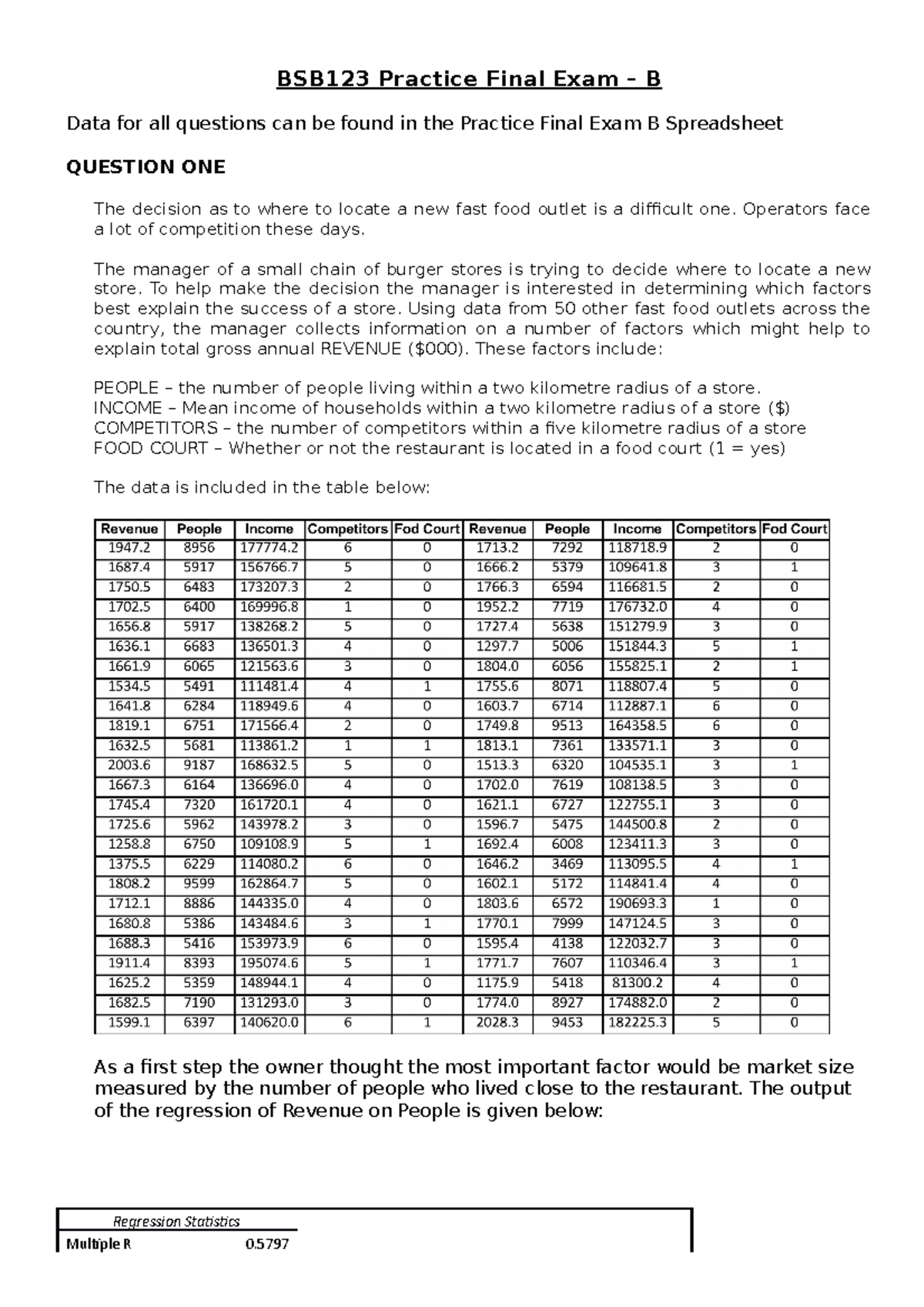 Practice Final Exam BSB123 - B - Short Solutions Without Comments ...