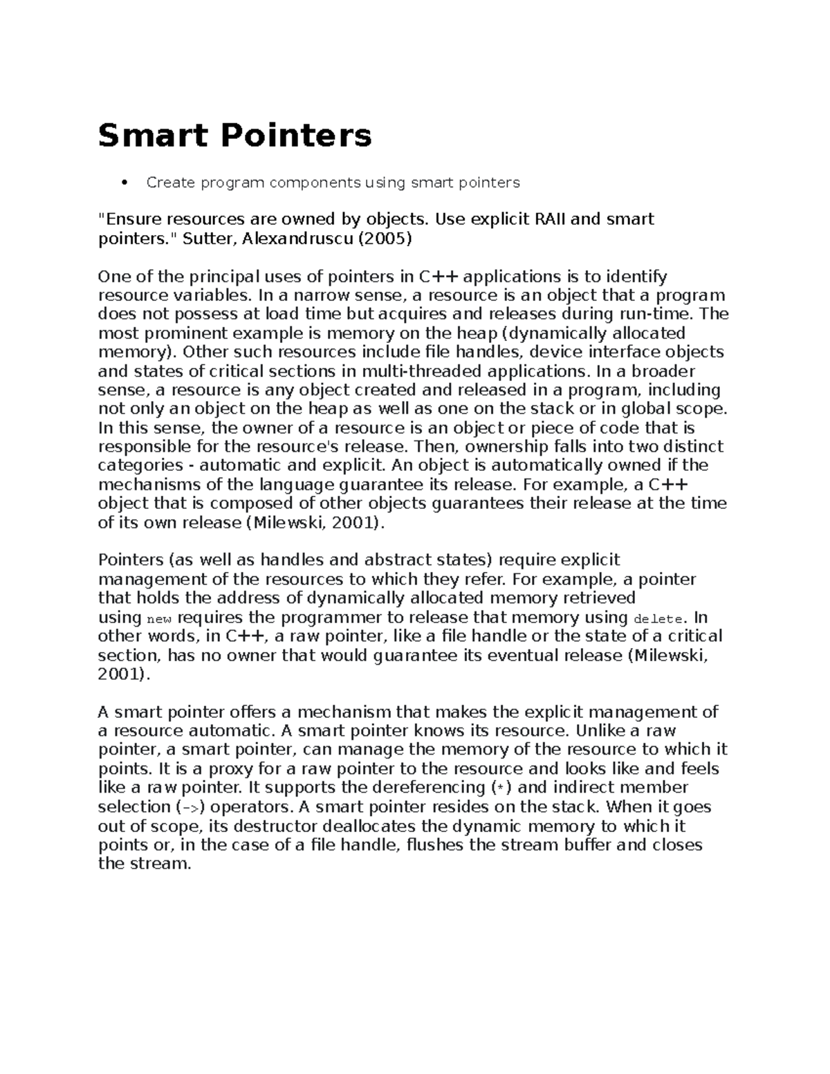 Smart Pointers - Smart Pointers Create Program Components Using Smart ...