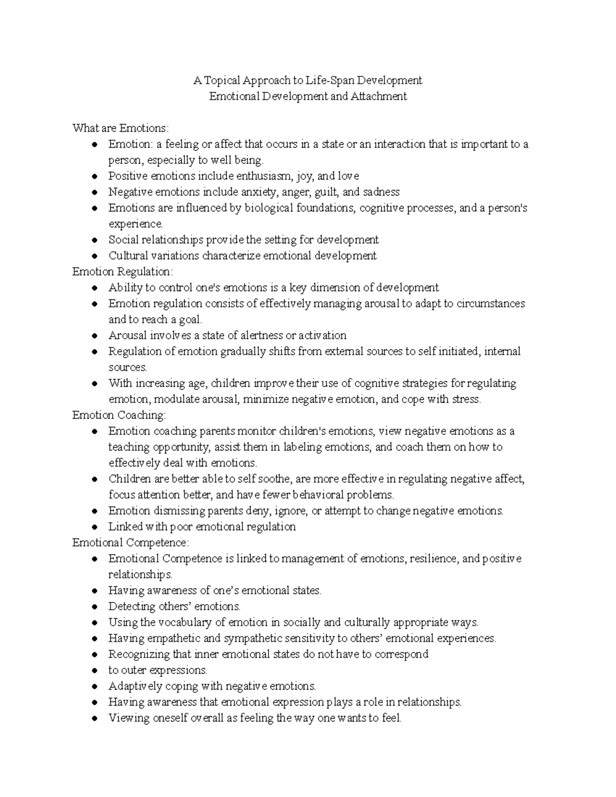 Emotional Development and Attachment - A Topical Approach to Life-Span ...