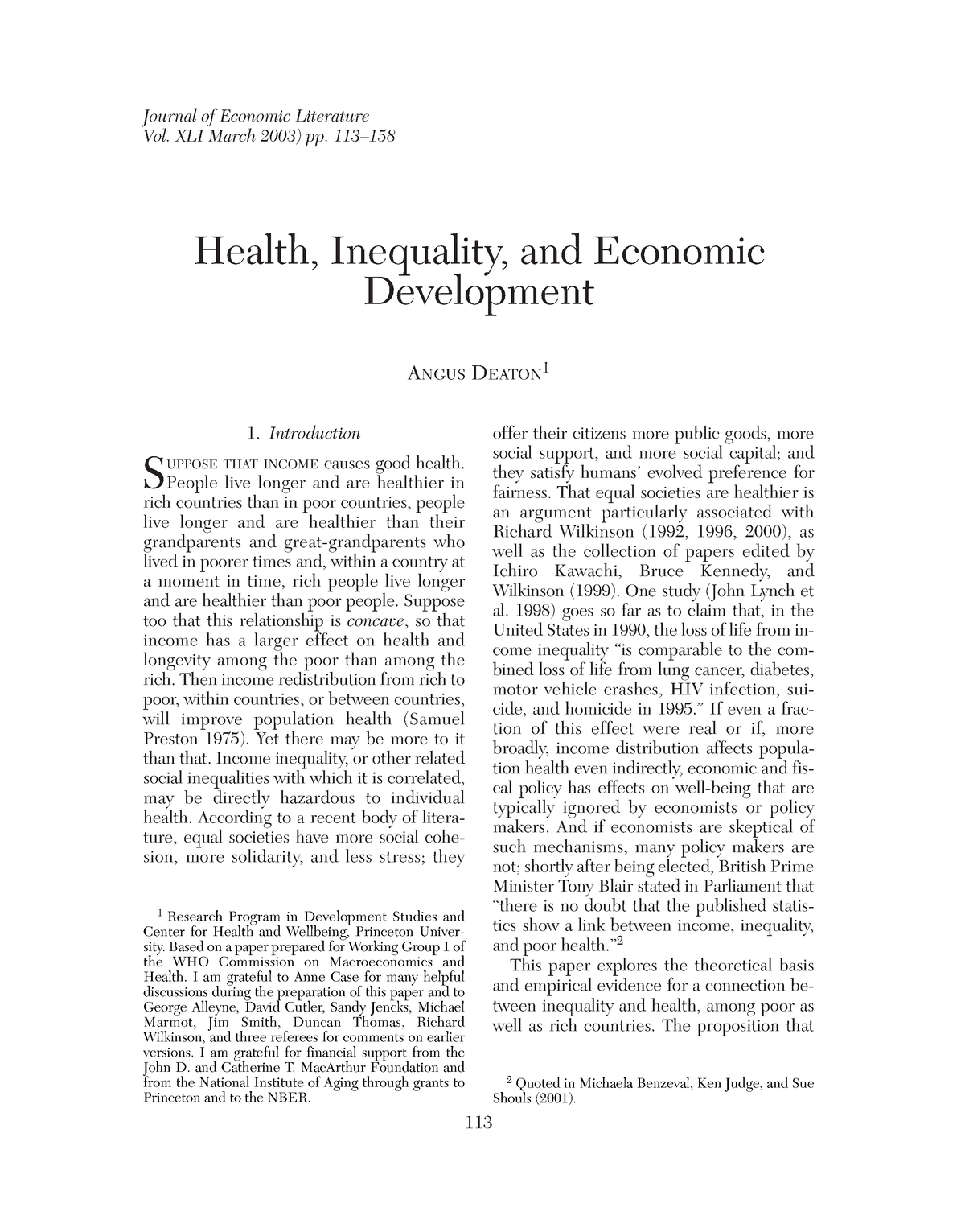 economics of inequality literature review