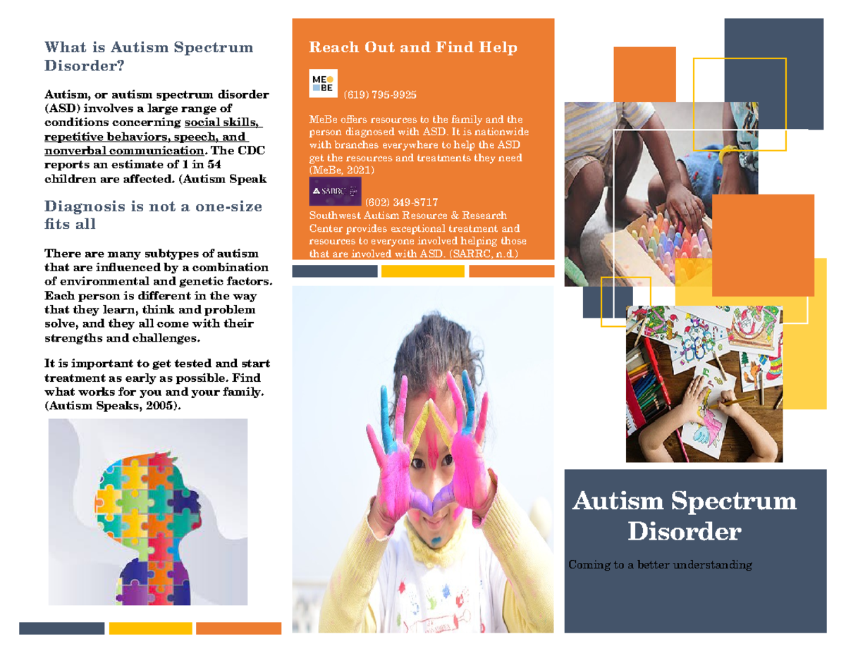 Mental Health and Wellness Brochure on Autism - What is Autism Spectrum ...