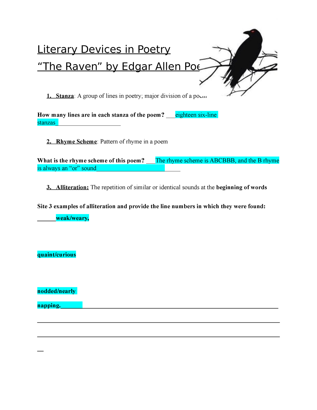 edgar allan poe literary devices essay