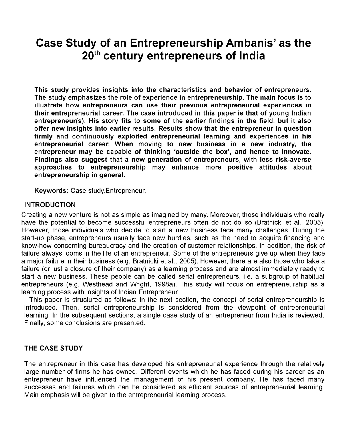 case study on entrepreneur pdf