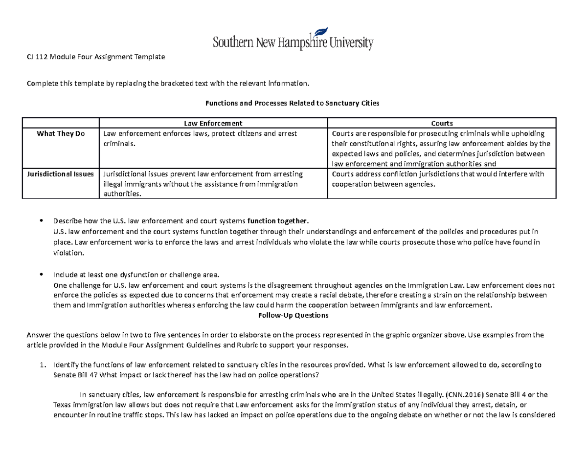 Cj 112 Module Four Assignment Template - Cj 112 Module Four Assignment 