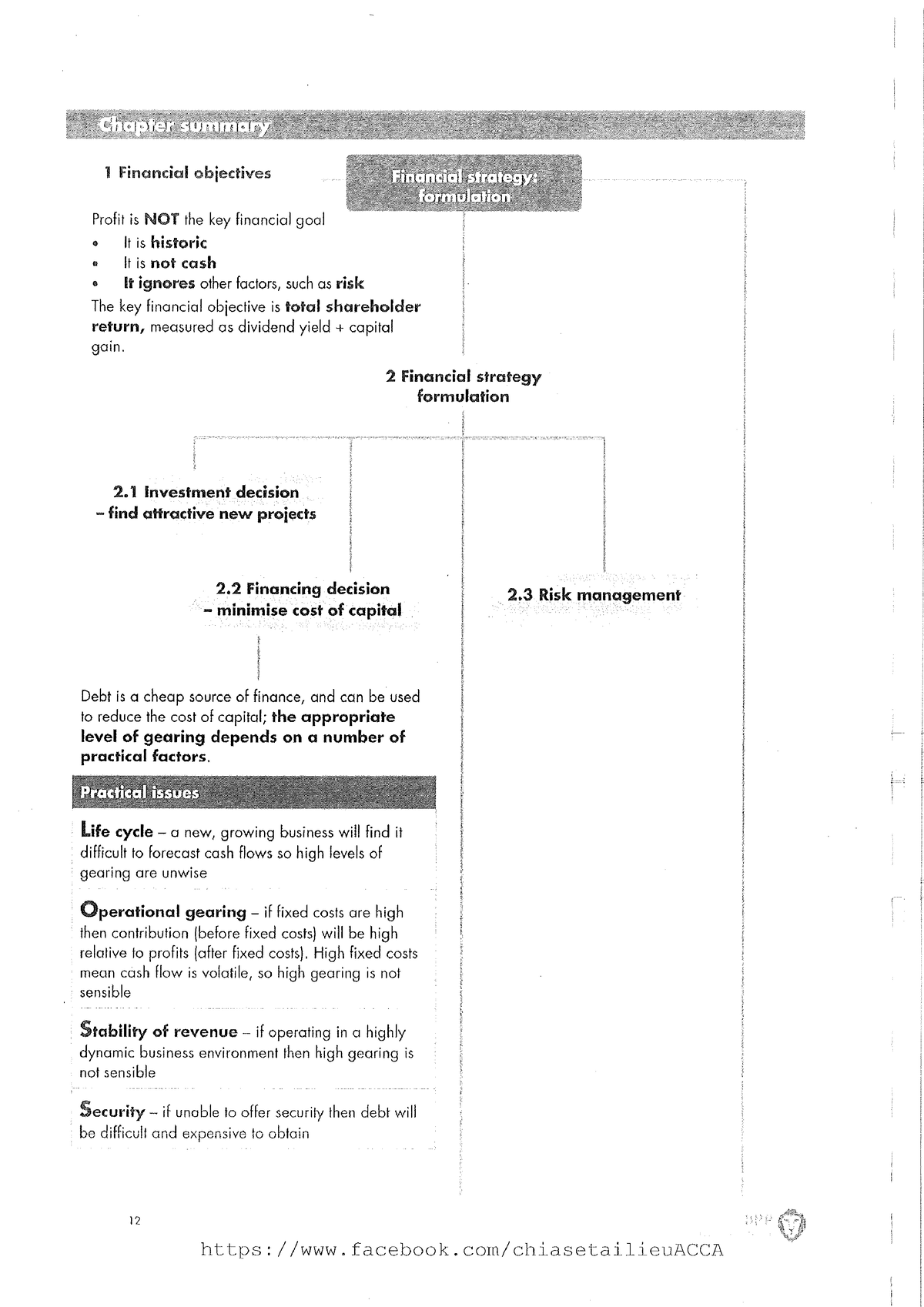 Summary Of Contents - AFM P4 ACCA - Accounting And Auditing - Studocu