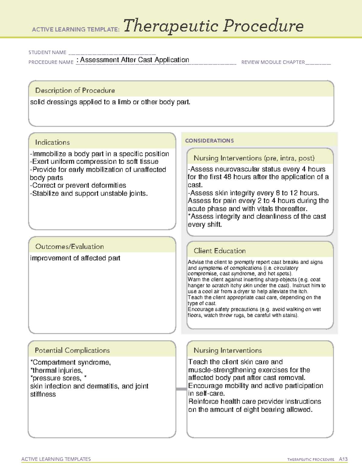 Care after Cast Removal, Patient Education