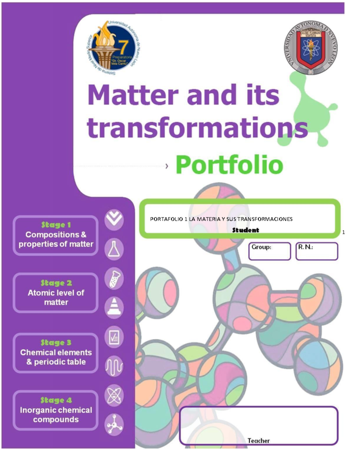 Portafolio 1 la materia y sus transformaciones - ####### PORTAFOLIO 1 ...