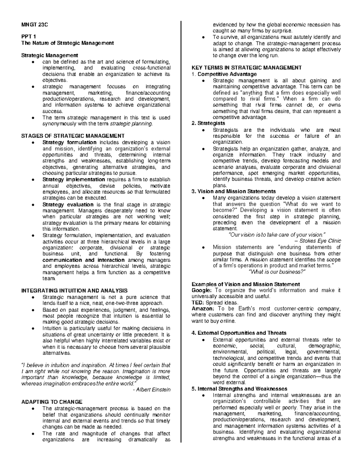 MNGT 23C PPT 1 4 - Lecture notes for Bachelor of Science in Accountancy ...