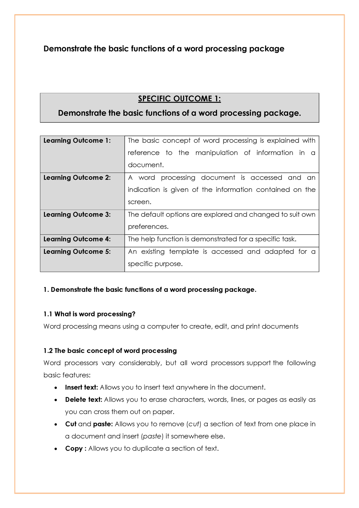 demonstrate-the-basic-functions-of-a-word-processing-package-learning