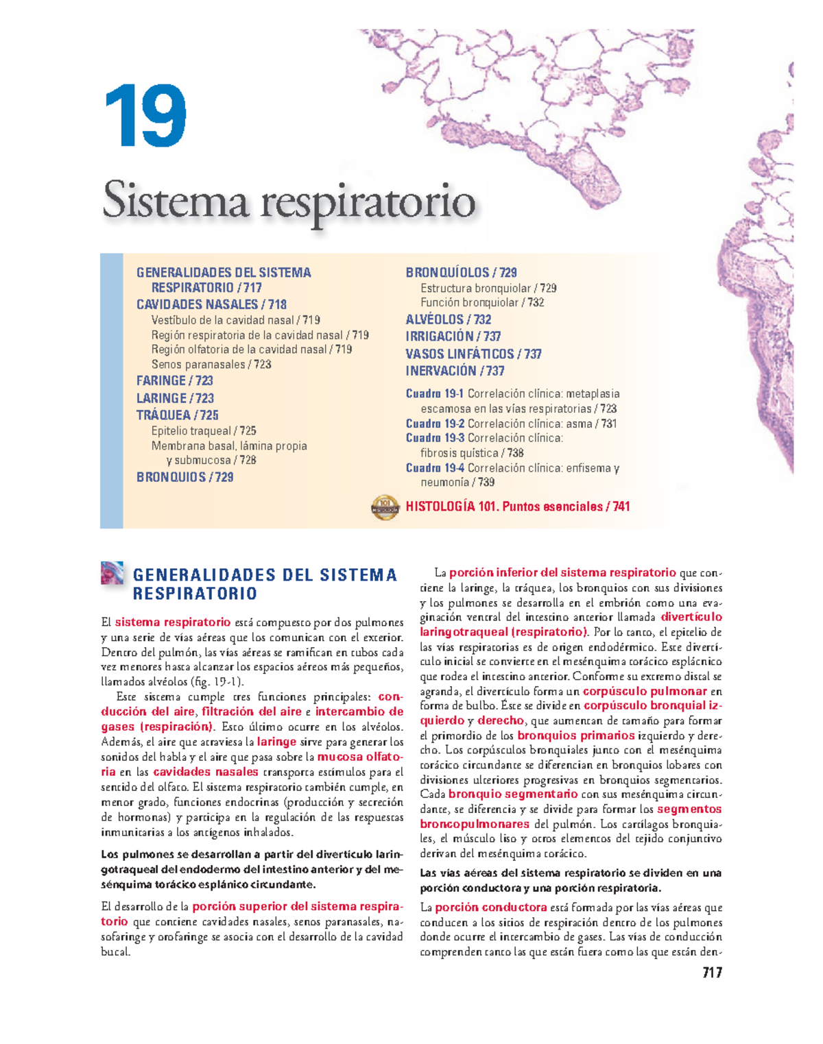 Histolog Ía - Ross 7ª Alumnos - ####### 717 Sistema Respiratorio 19 La ...