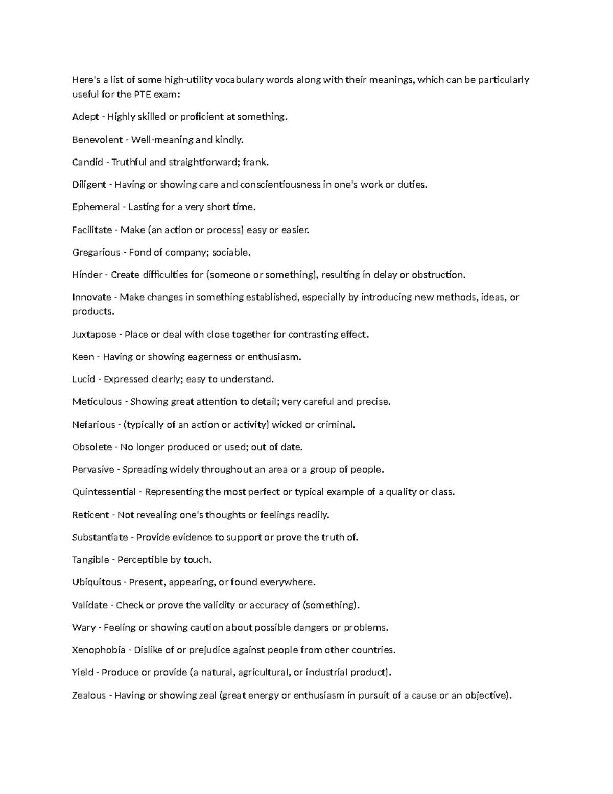 Vacob Words - Here's a list of some high-utility vocabulary words along ...
