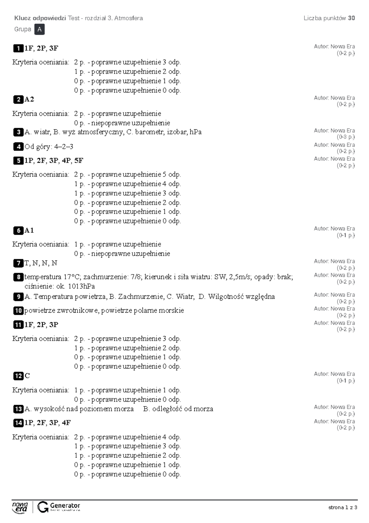 Test - Rozdzia 3 - ... - Strona 1 Z 3 Kryteria Oceniania: 2 P ...