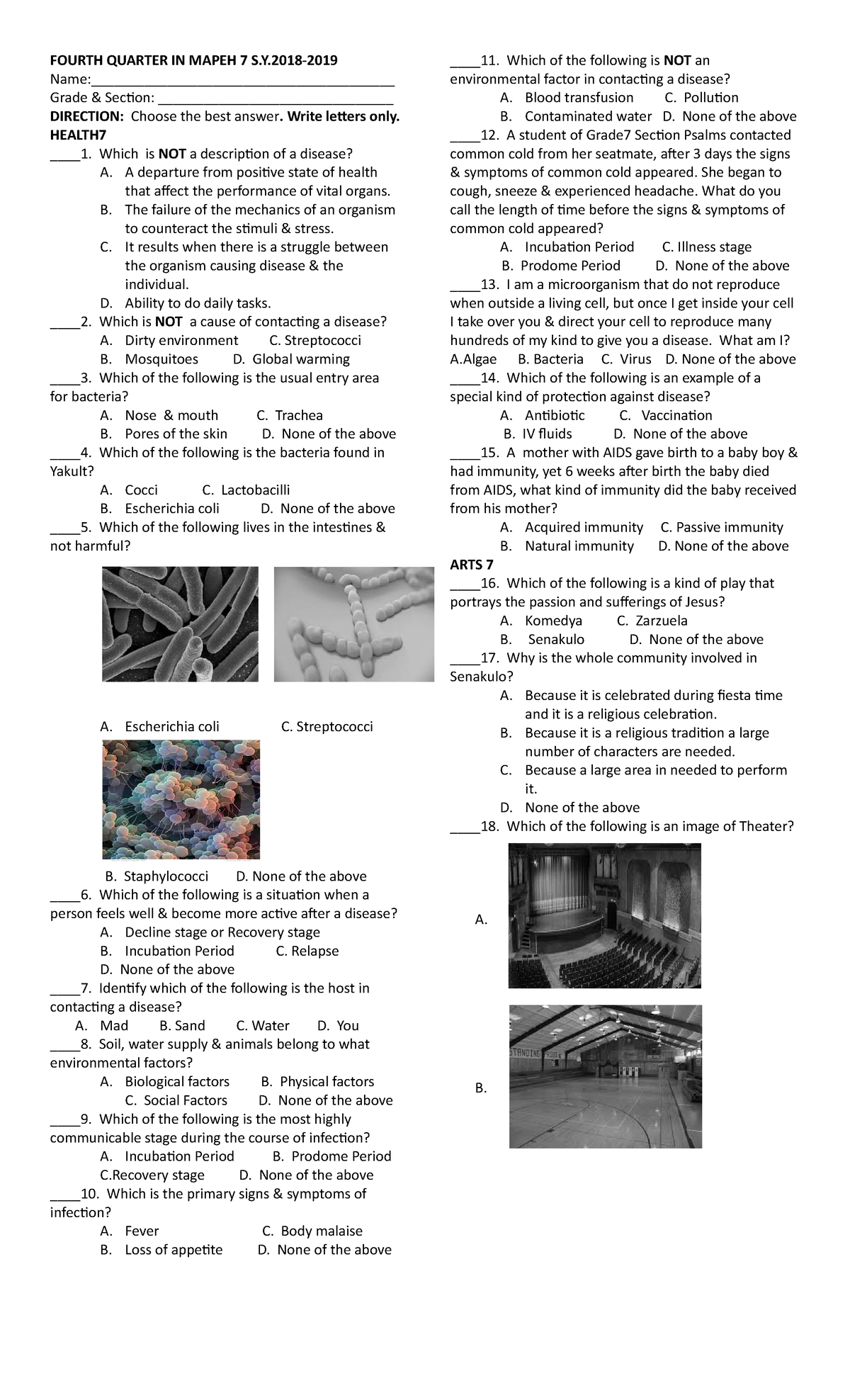 4th-Periodical-test-in- Mapeh-2018-19 - FOURTH QUARTER IN MAPEH 7 S.Y ...