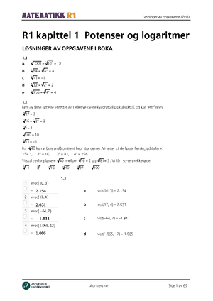 Fullstendig Løsningsforslag Matematikk R1 Kapittel 2 - R1 Kapittel 2 ...