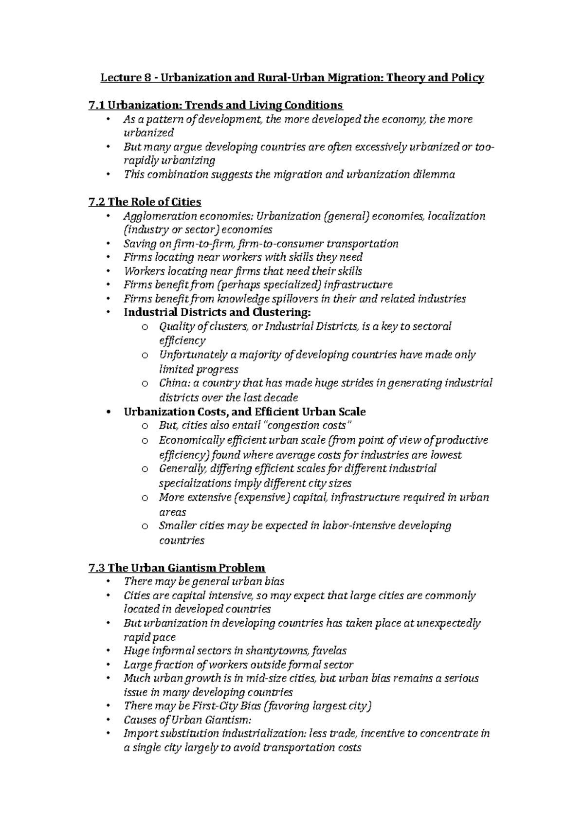 Lecture 8 - Urbanization and Rural-Urban Migration- Theory and Policy ...