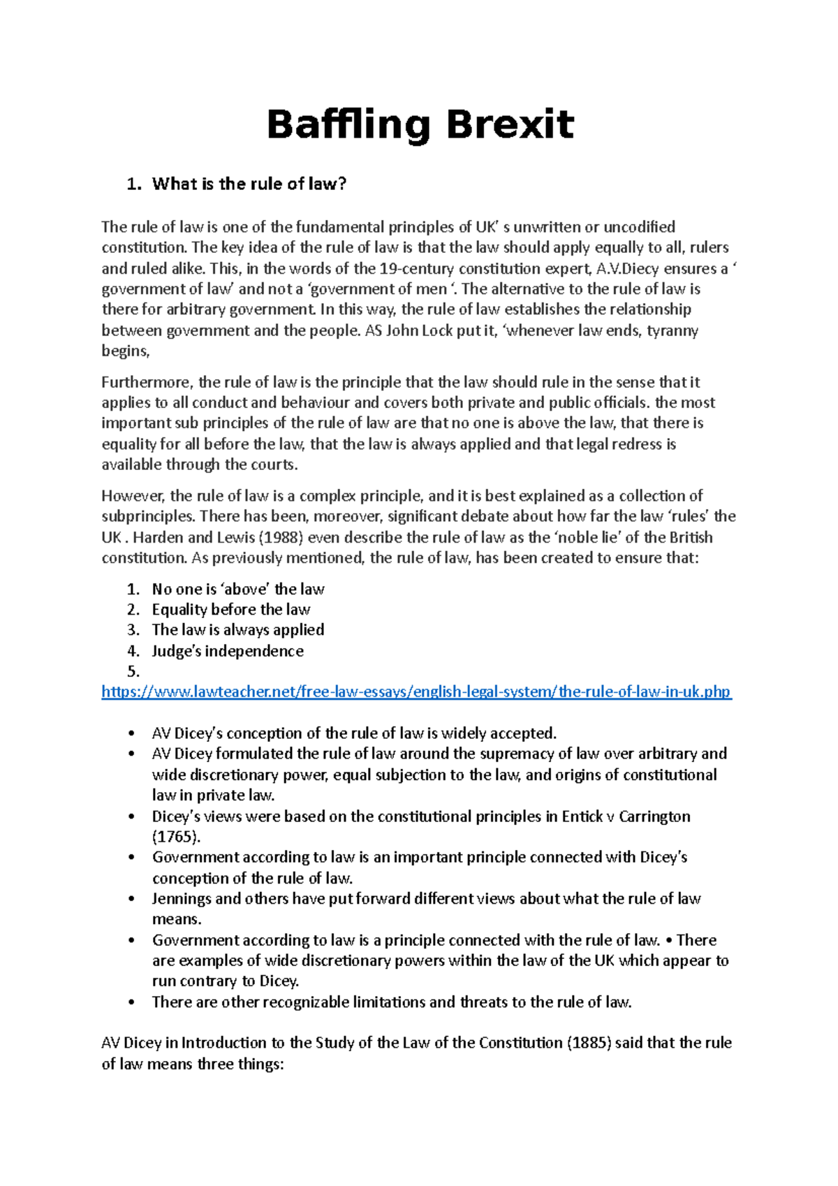 Baffling Brexit Public Law + EU Law Baffling Brexit 1. What is the