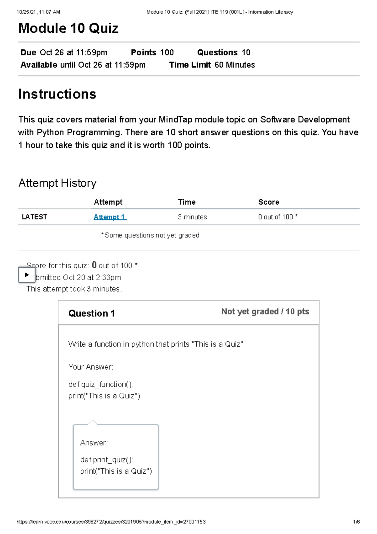 Module 10 Quiz (Fall 2021) ITE 119 (001L) - Information Literacy ...