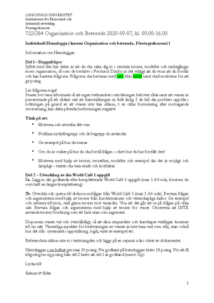 Dugga - Instuderingsfrågor - Dugga - Instuderingsfrågor Fråga 1 En ...