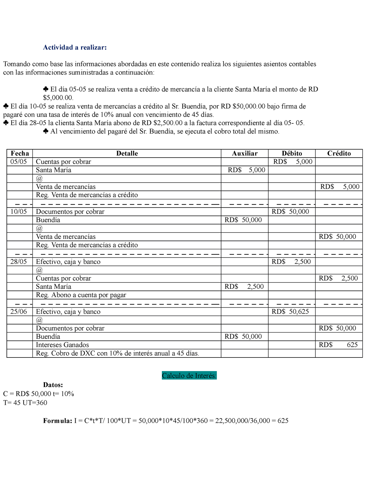 Asientos Contables Pdf Free Actividad A Realizar Tomando Como Base