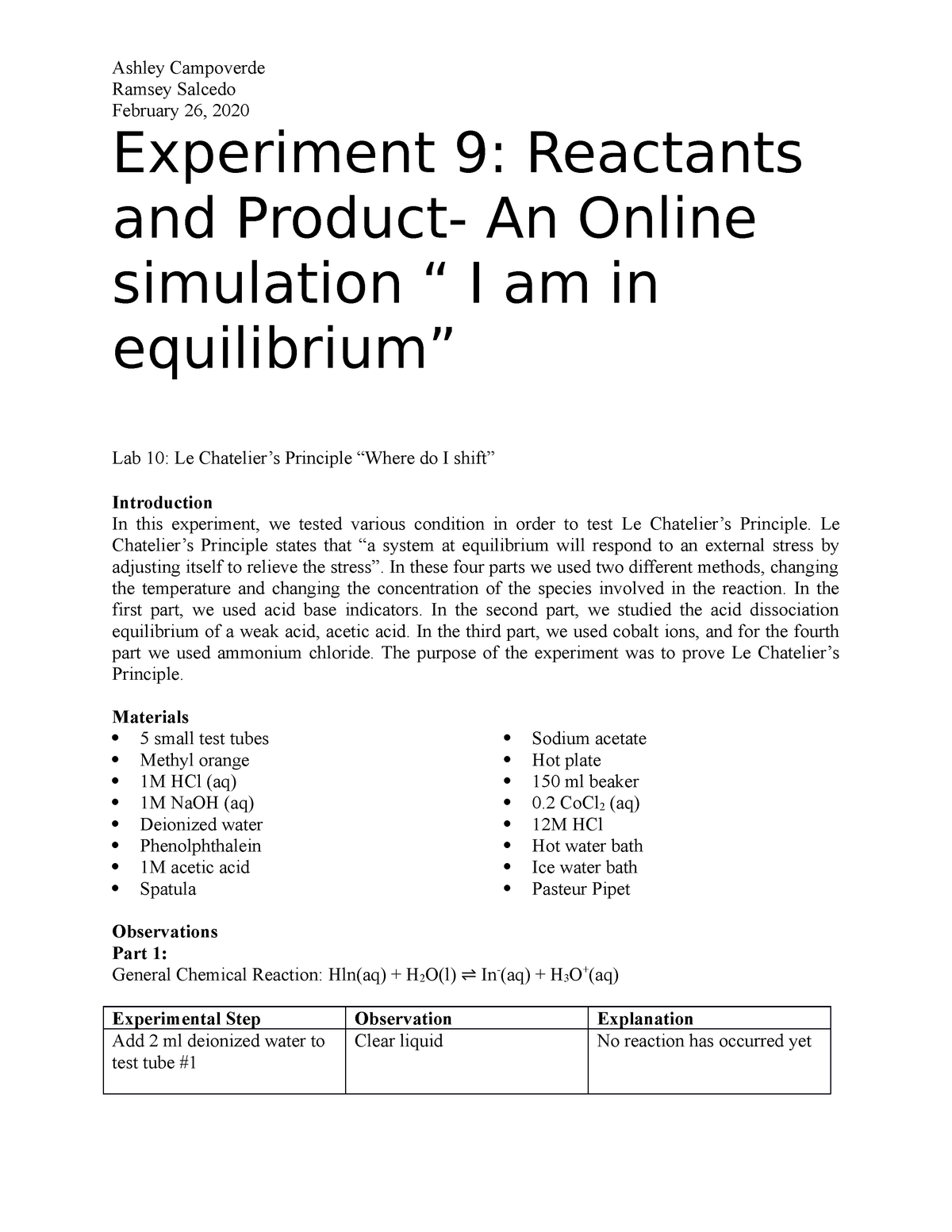 Equilibrium And Pressure Gizmo Answer Key : 2 / To ...