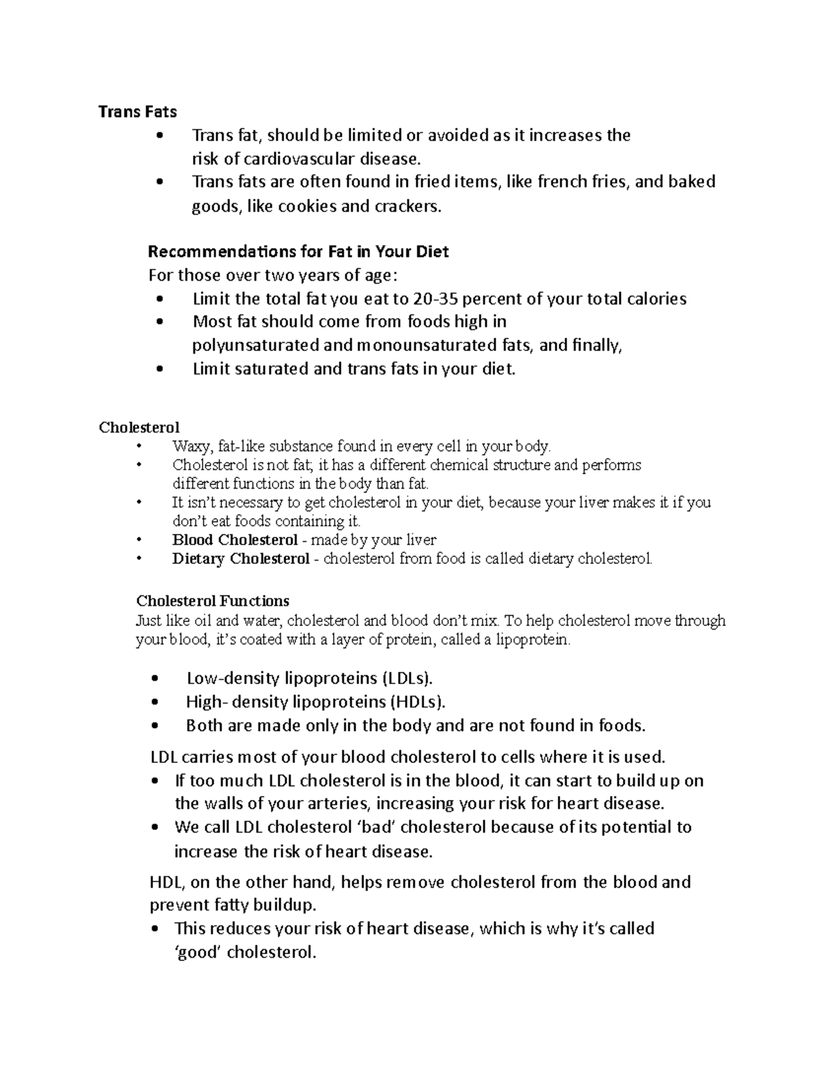 essay about trans fats