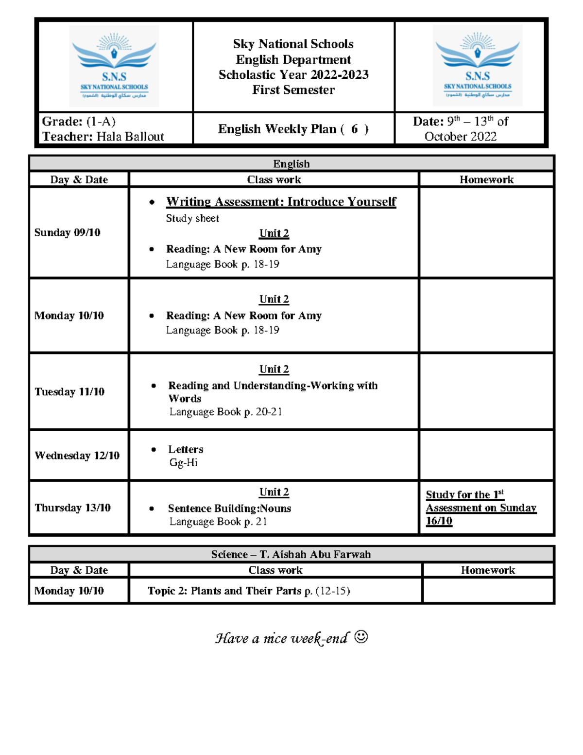 6-Weekly Plan-G1-A - General notes from the last meeting - Sky National ...