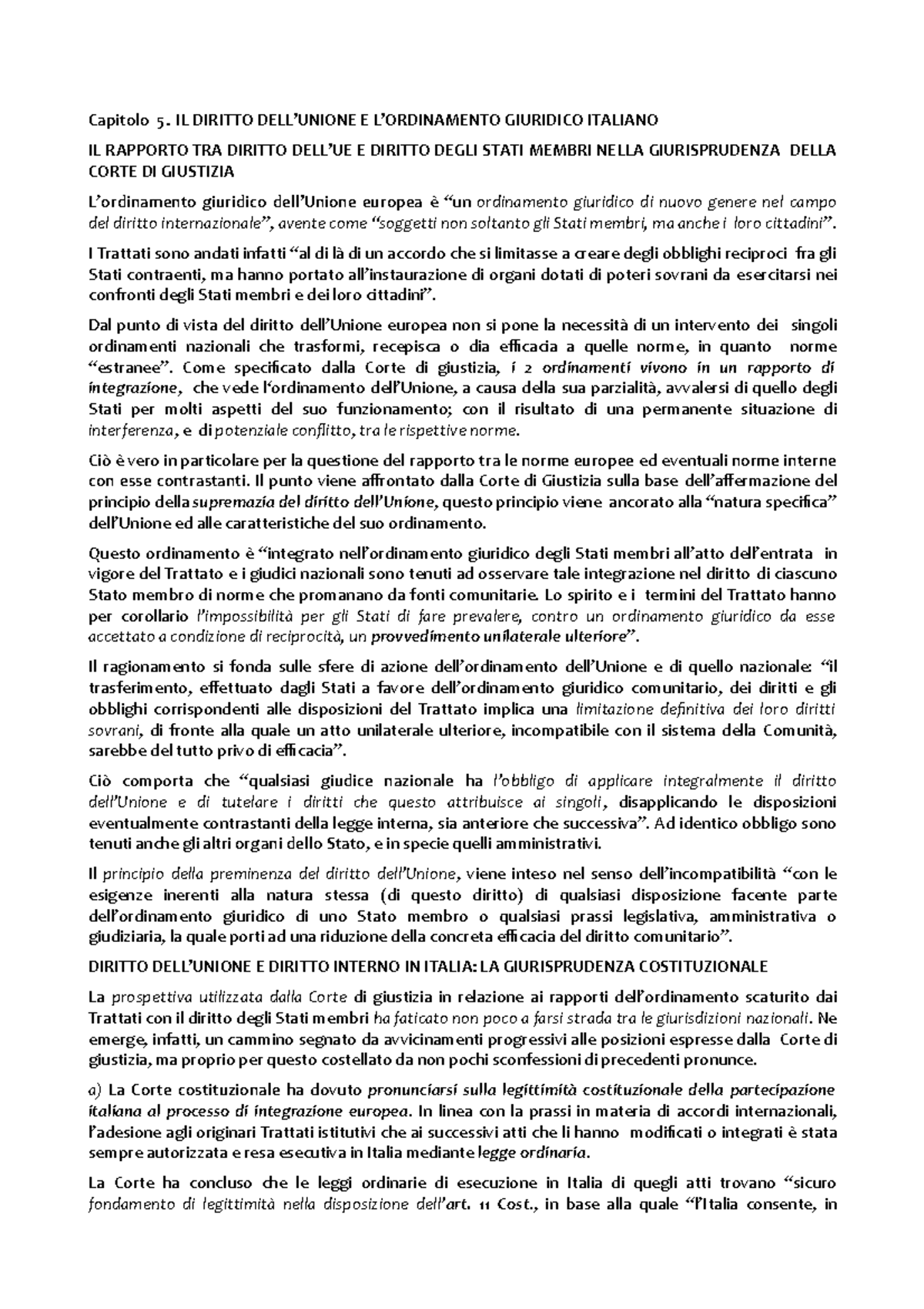 Cap. 5 Capitolo 5 di Lineamenti