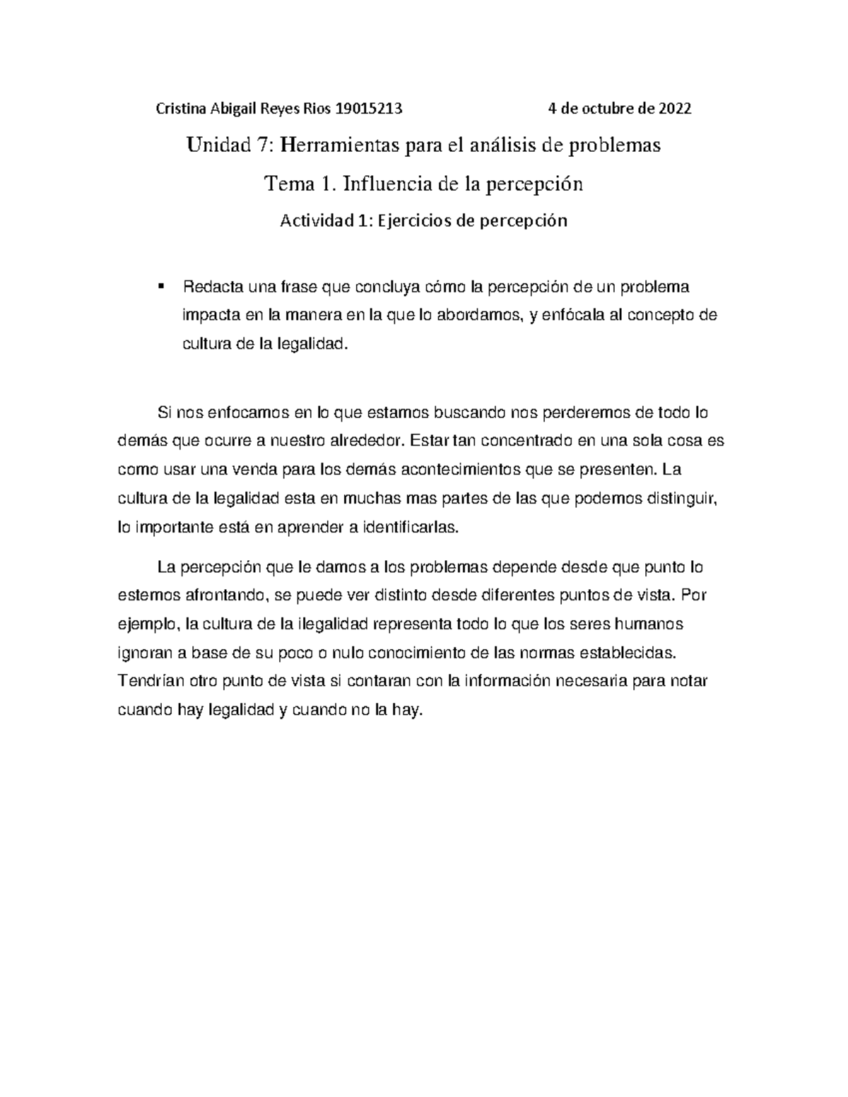 U7 actividad 2 - Cristina Abigail Reyes Rios 19015213 4 de octubre de ...