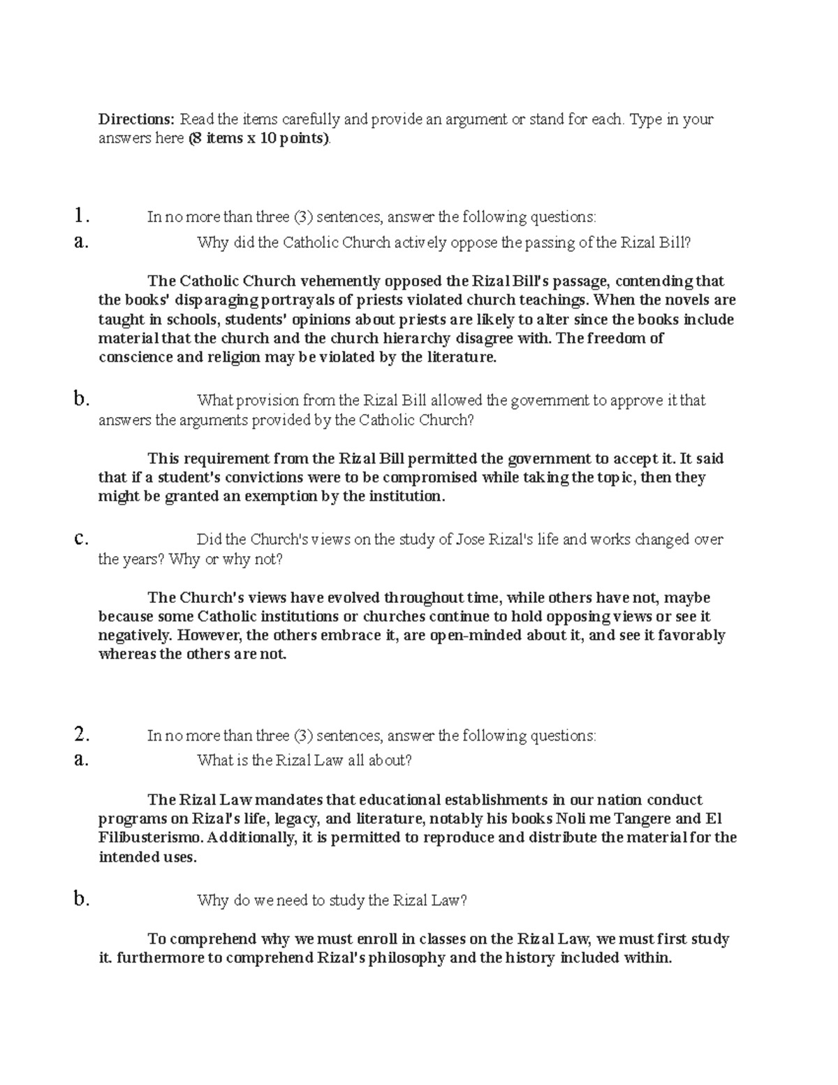 01 Qiuz 1A 01 The Rizal Law And Its Significance To The Philippine 