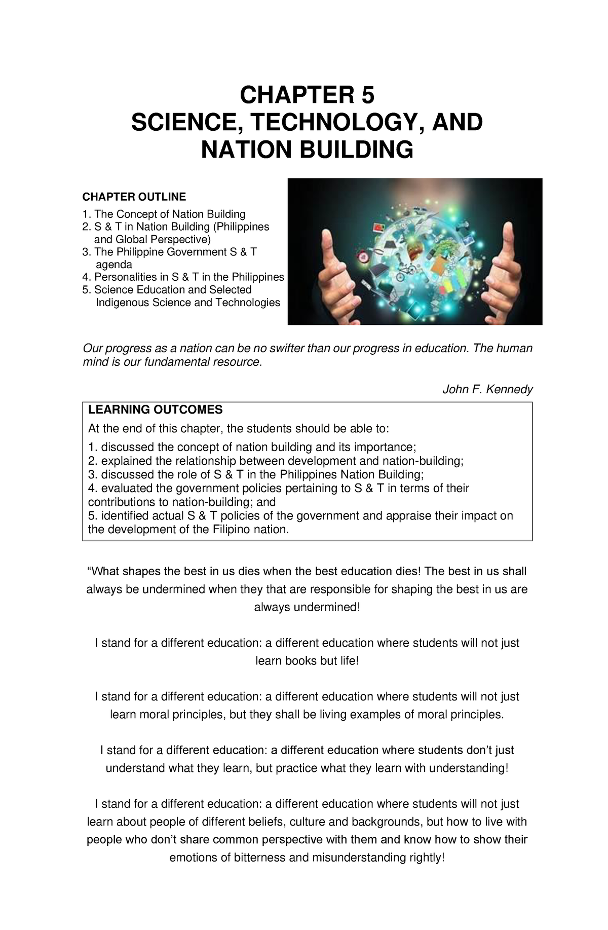 Chapter 5 Science, Technology, and Society Notes CHAPTER 5 SCIENCE