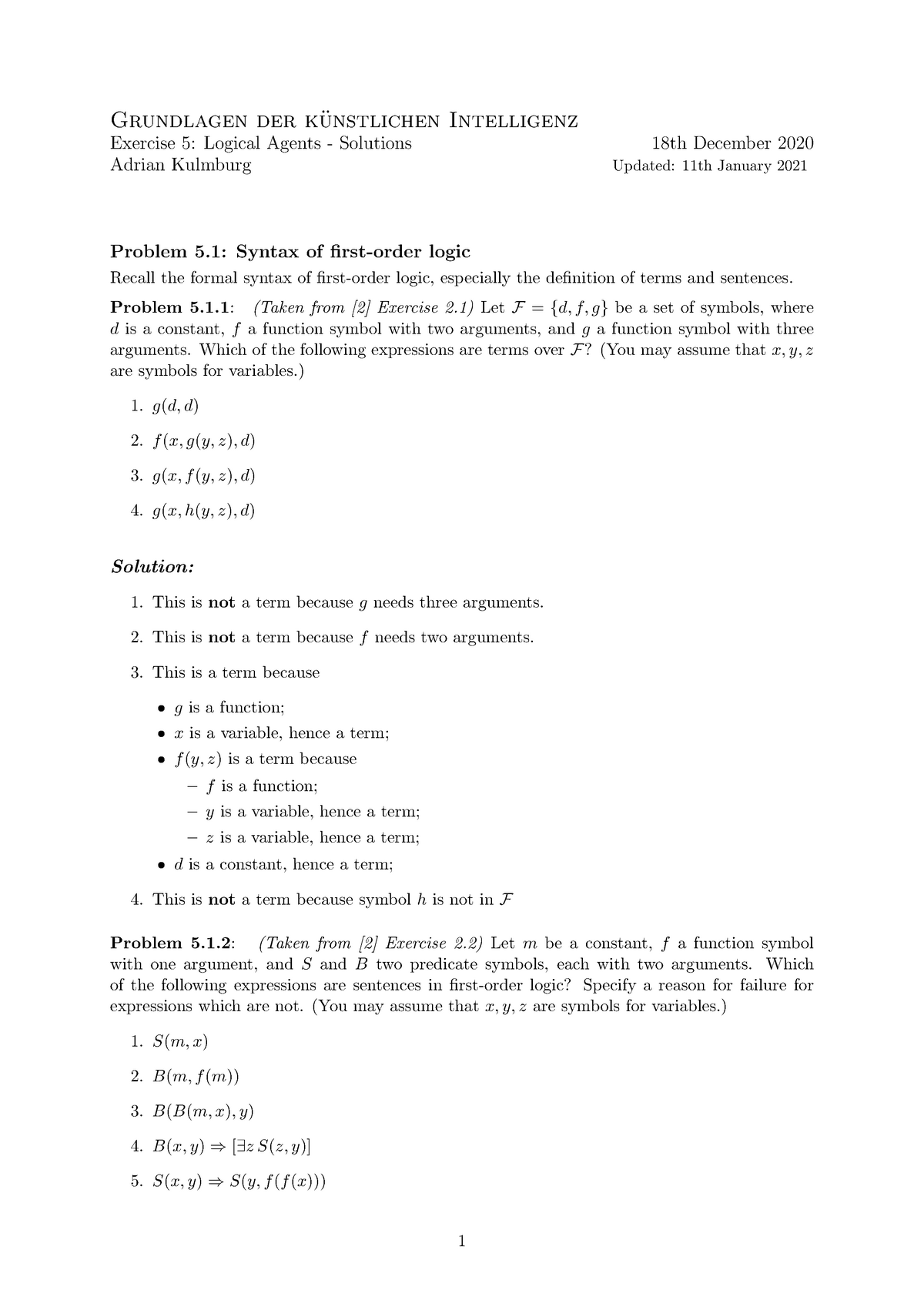 Exercise 5 Solutions Ubung Studocu