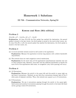 Quiz 1 Solutions - quiz solution - Quiz 1 Solutions Communication ...