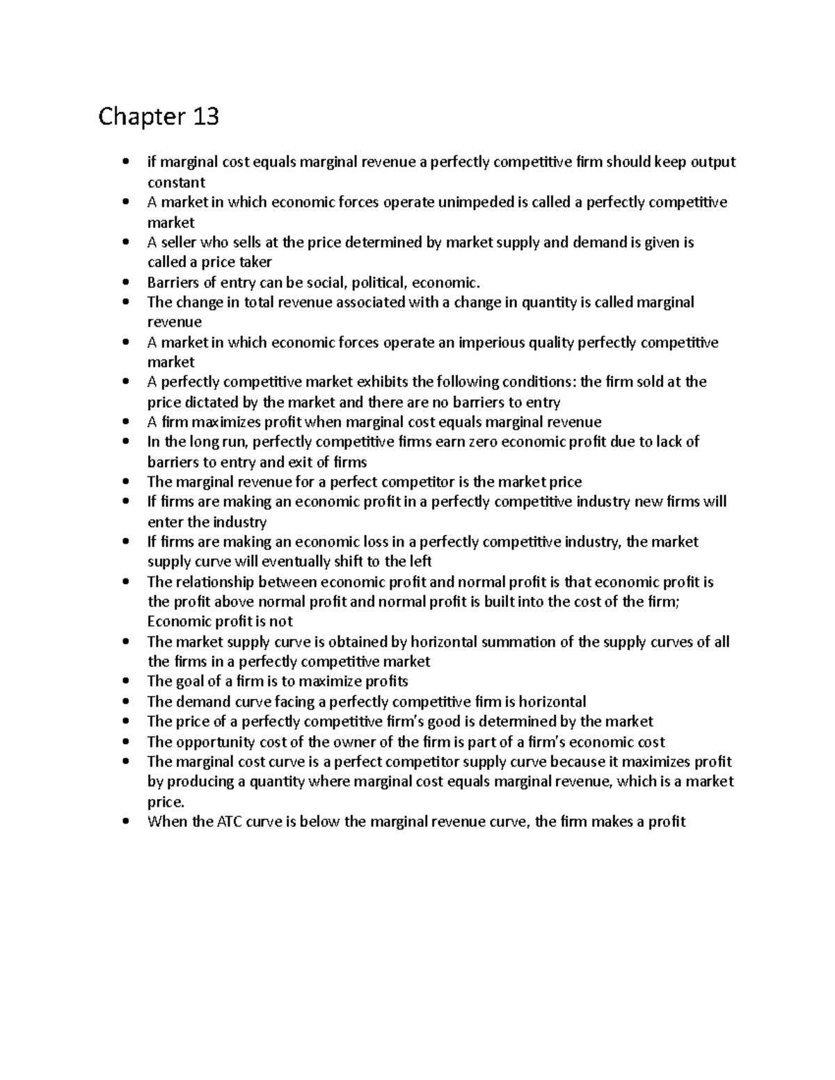 Chapter 13 - Lecture Notes 13 - Chapter 13 If Marginal Cost Equals ...