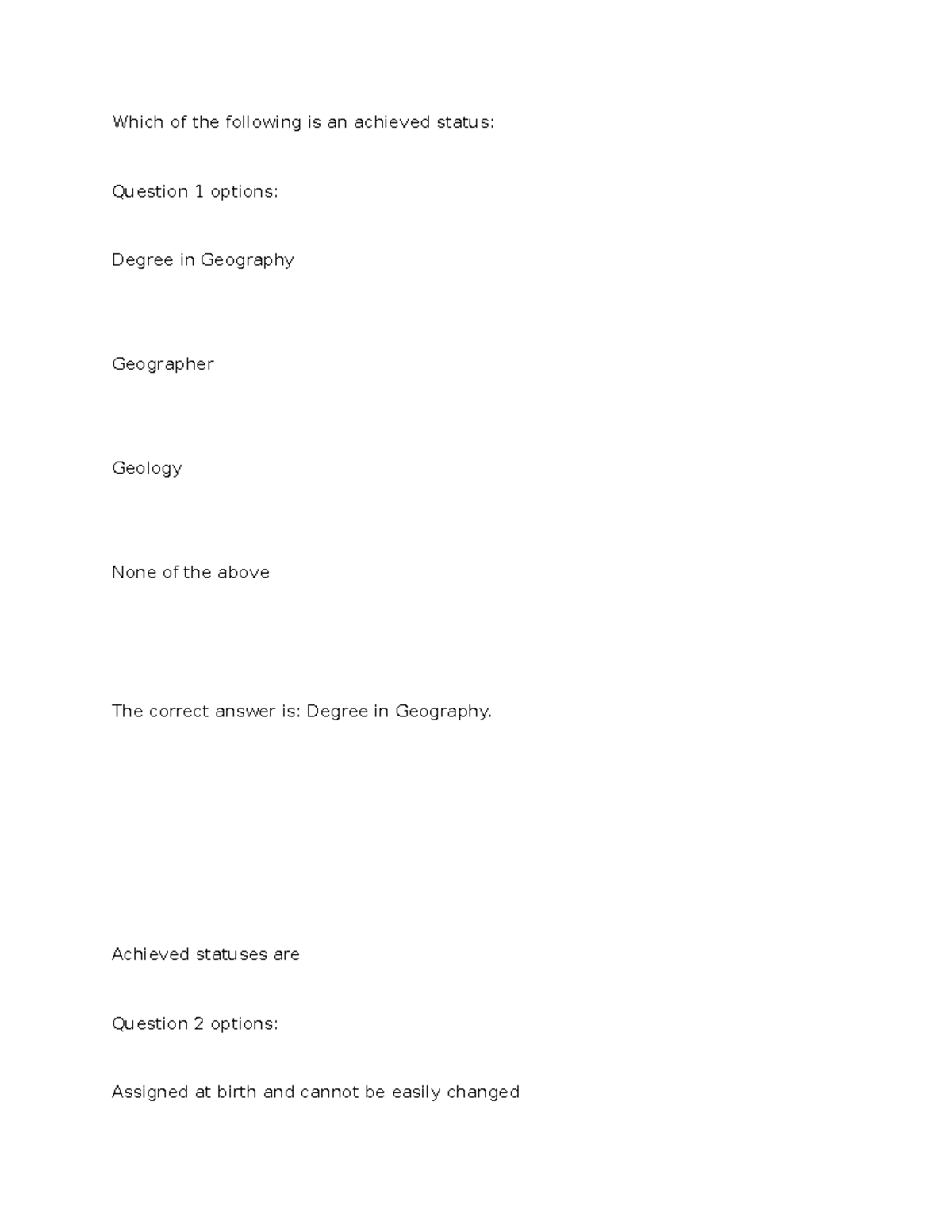 Which Of The Following Is An Achieved Status Which of the following is an achieved status - Which of the following
