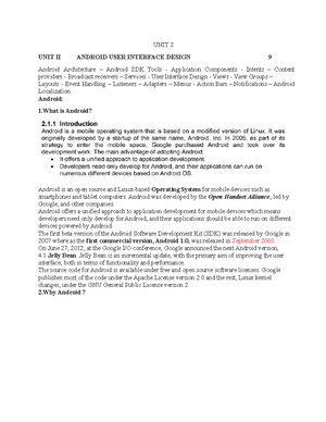MAD(U1) - Mobile Application Development Lecture Notes - AD8003-MOBILE ...