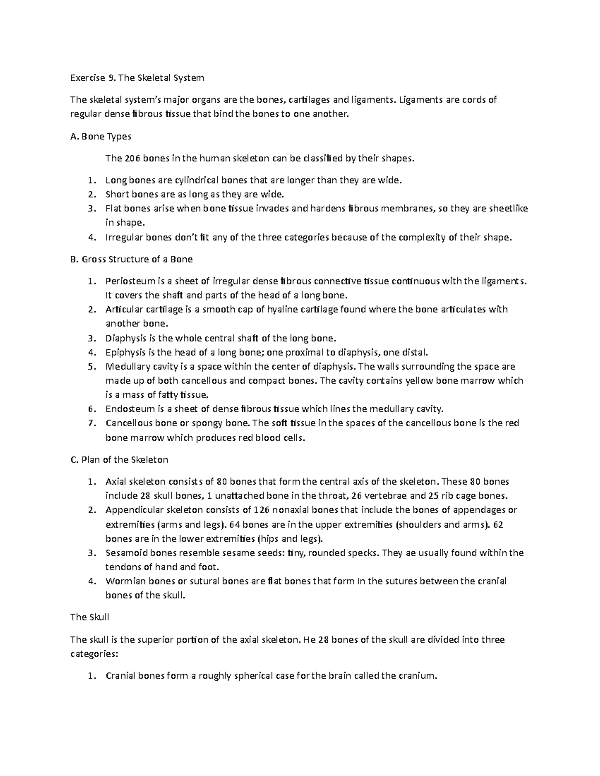 LAB- Notes-3 - The Skeletal System - Anatomy and Physiology - UPHSD ...