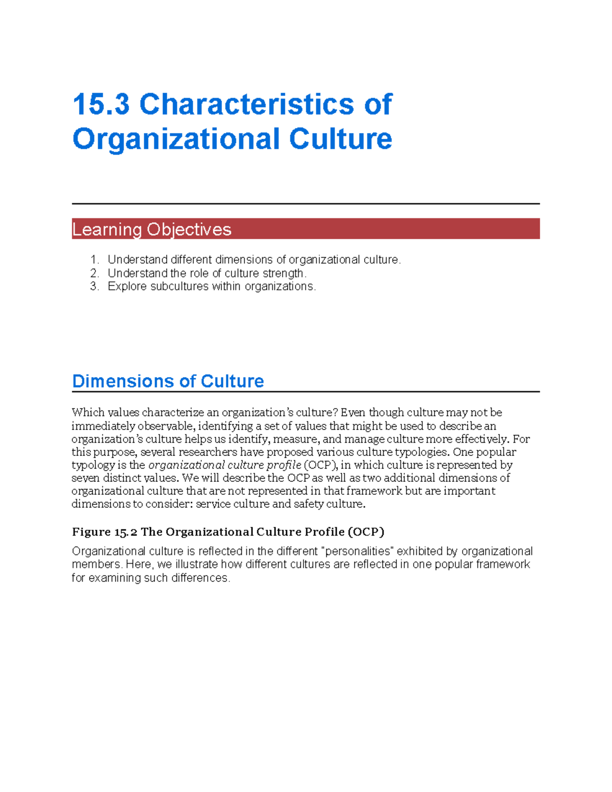 Characteristics Of Organizational Culture - Organizational Behavior ...