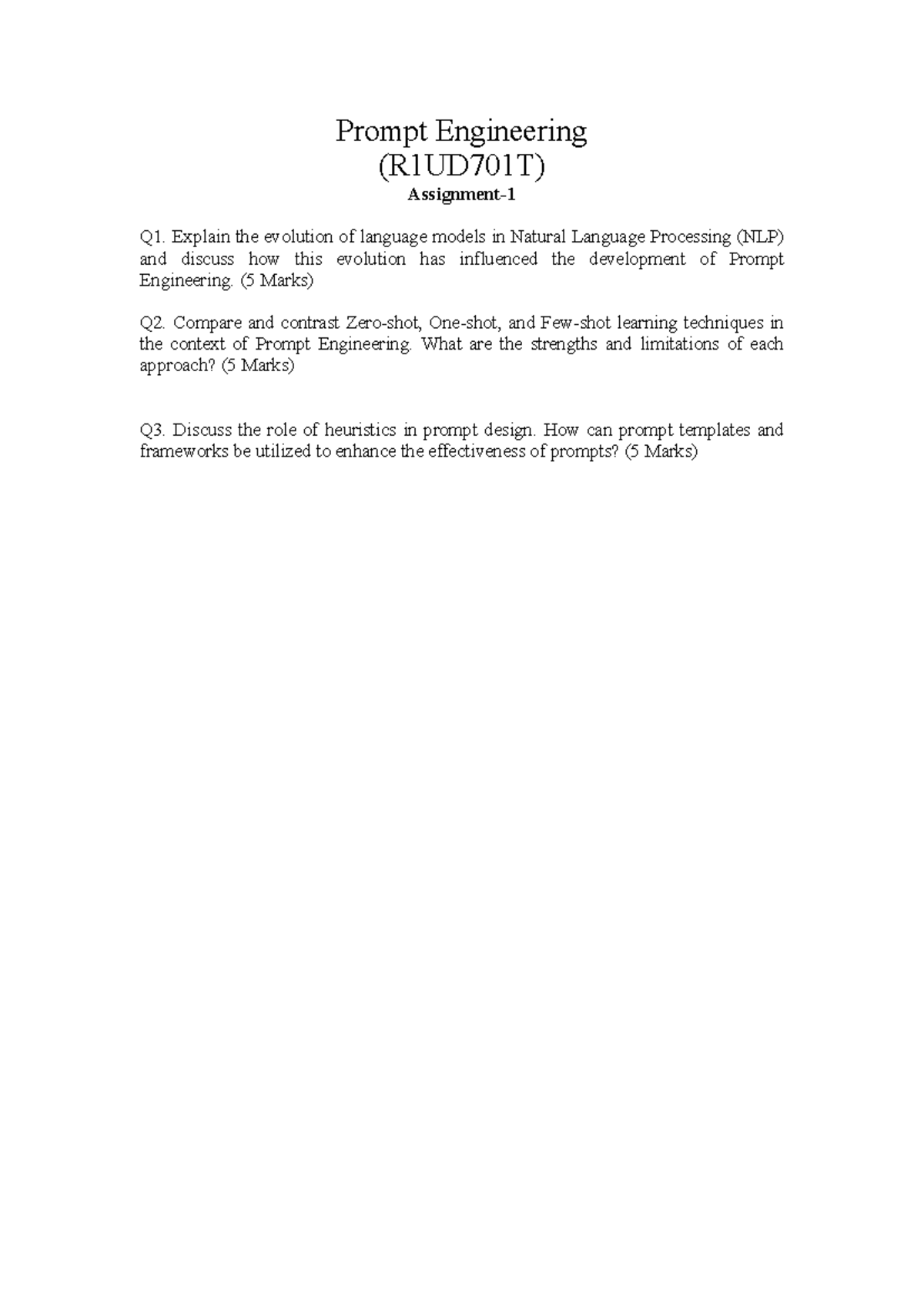 Prompt Engineering Assignment-1 - Prompt Engineering (R1UD701T ...