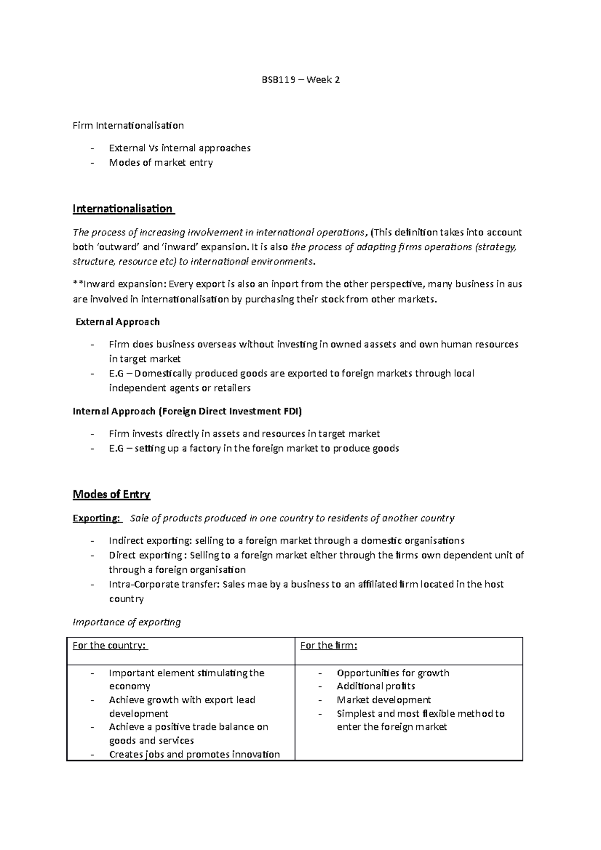 BSB119 WEEK 2 - Week 2 Lecture Notes - BSB119 – Week 2 Firm ...