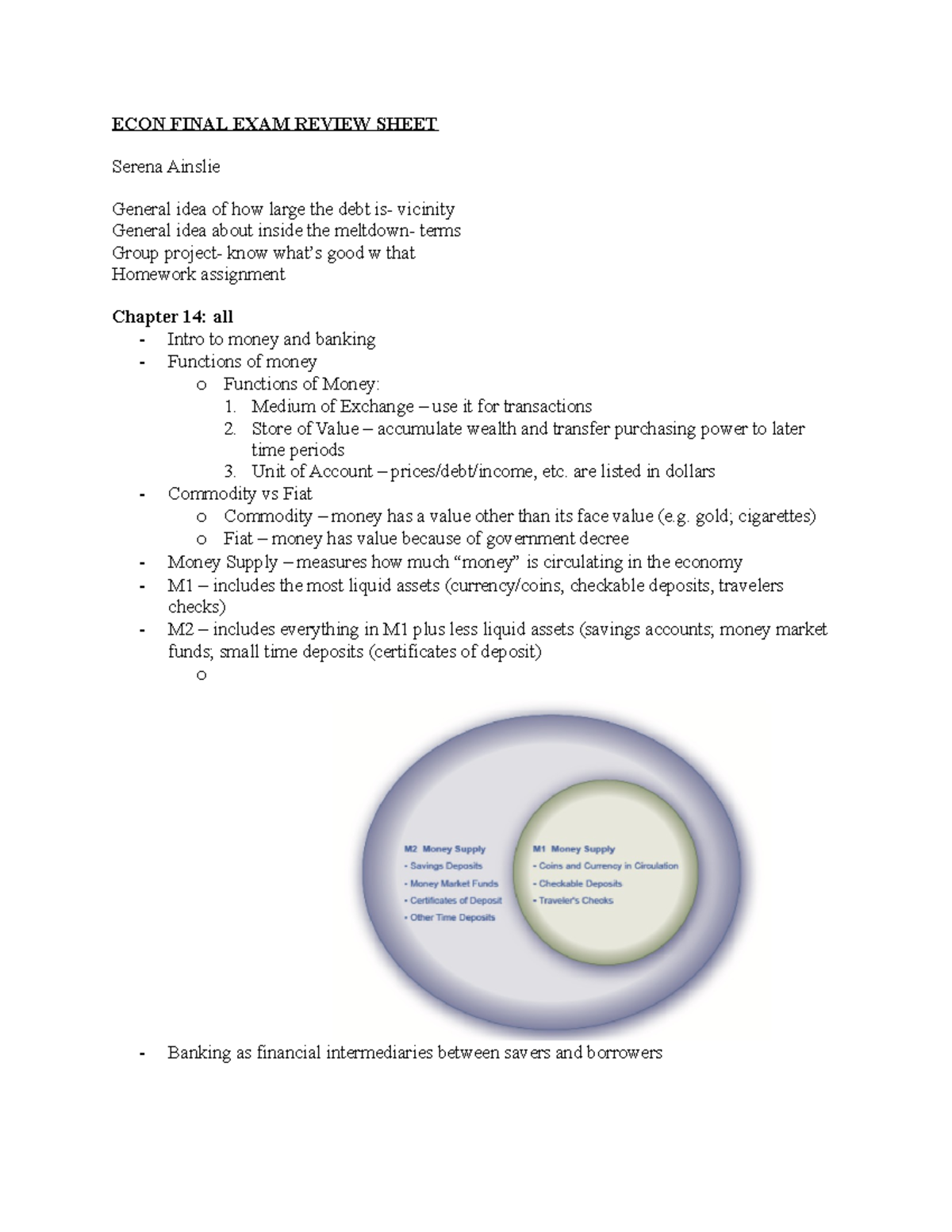 Econ Final Exam Study Guide - ECON FINAL EXAM REVIEW SHEET Serena ...