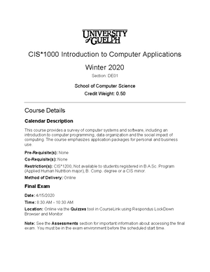 Lab check off form for lab 1 - microsoft word - Cis1000 - U of G - Studocu