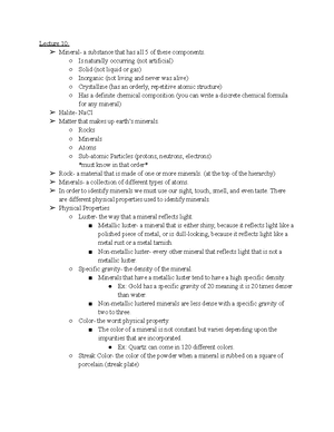 EPSC Test 1 Review (personal notes) - Lecture 1 Notes: Atmosphere- made ...
