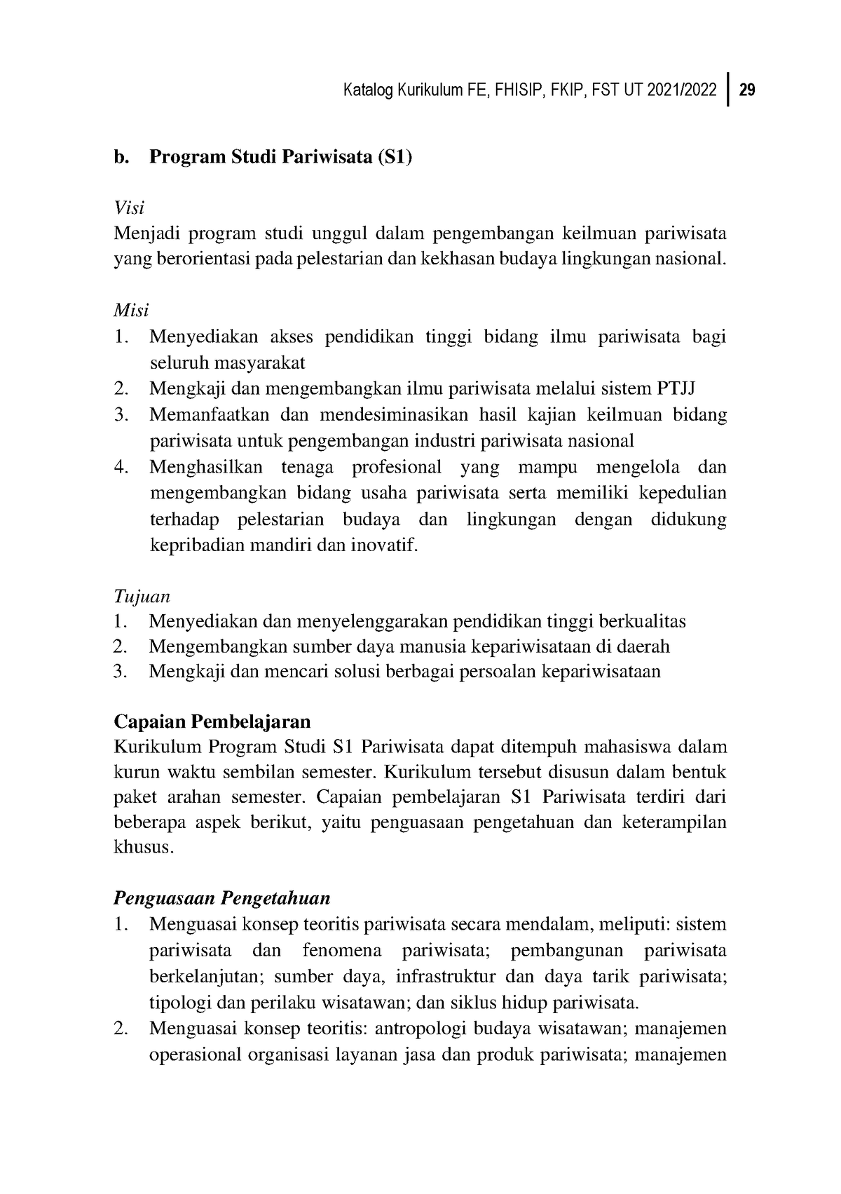 Katalog Kurikulum Edisi 2-13 - Katalog Kurikulum FE, FHISIP, FKIP, FST ...